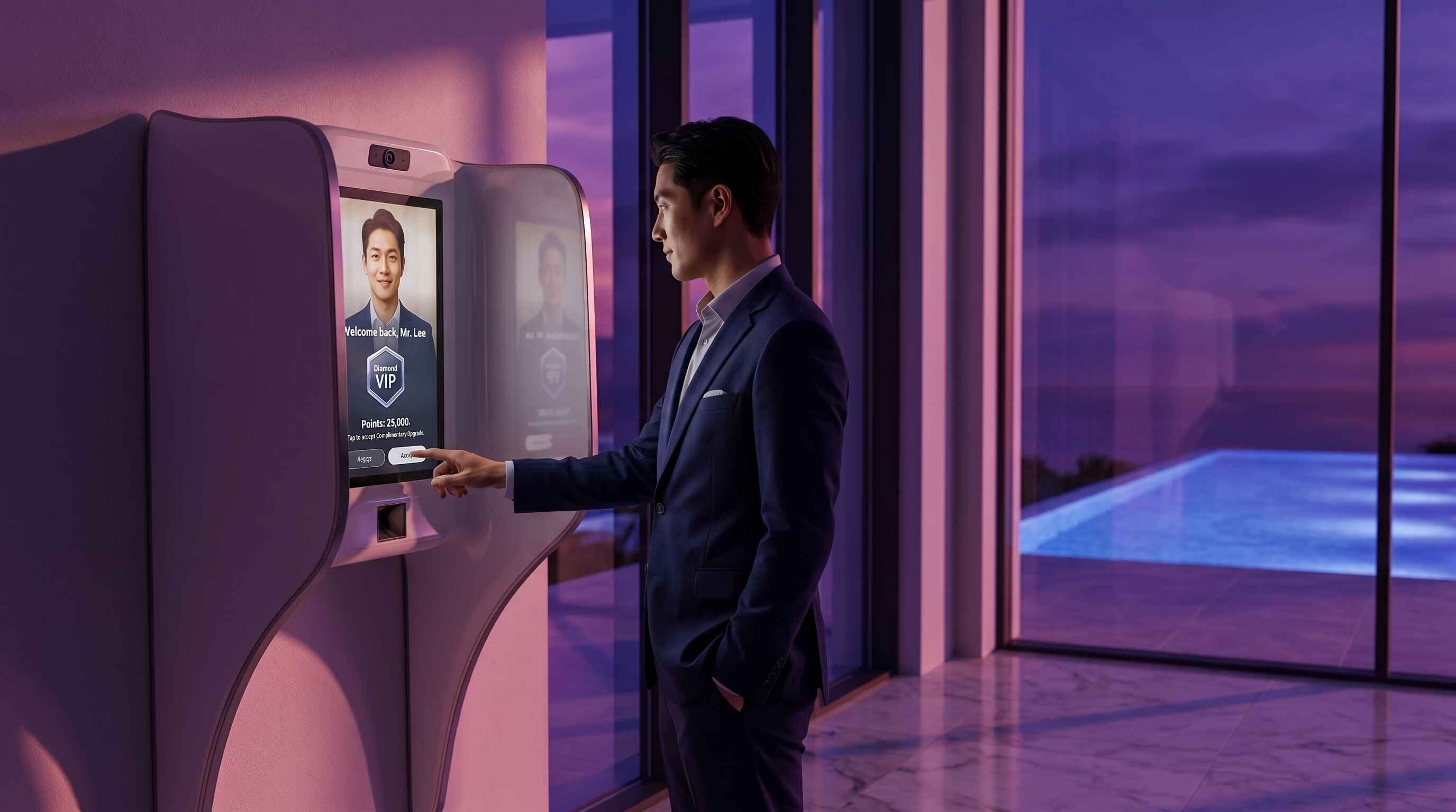 VIP guest loyalty welcome at hotel lobby